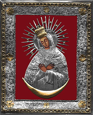 #A55 The Vilnius (Ostra Brama) Virgin - Medium Red Background
