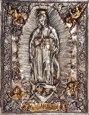 #A73M Our Lady of Guadalupe - Metal Face and Gown