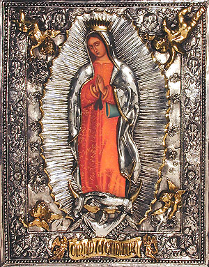 #A73P Our Lady of Guadalupe - Entire Body (Face, Hands, and Gown) is Painted