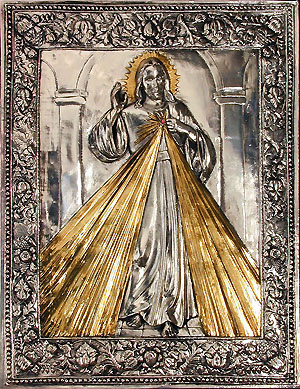 #A75M Jesus, the Divine Mercy - Metal Face and Robe